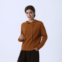 Pull en tricot à capuche en laine 100% pour femmes tricots à capuche en laine épaissie coréenne pour l'hiver