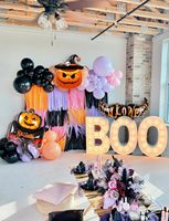 Kit d'arche de guirlande de ballons d'Halloween violet, noir, orange, en latex, transparents, Bobo, citrouille, fantôme, feuille d'aluminium, PVC, chauve-souris, pour décoration de fête d'anniversaire