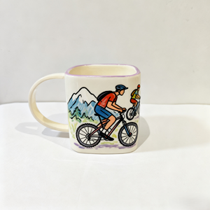 Taza de café de cerámica hecha a mano personalizada-Bicicleta de descenso y diseño de foto de <span class=keywords><strong>ciclista</strong></span> - Product Image 4
