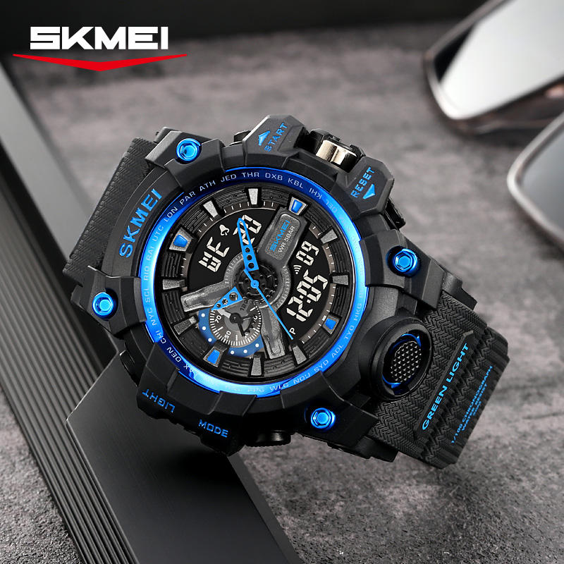 Jam tangan Skmei pria, arloji Digital Model baru tahan air 2396