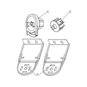 批发卷帘配件窗帘32毫米离合器带延伸支架