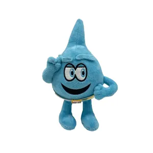 Hete Verkoop Water Druppel Blauwe Mascotte Knuffelpop Gepersonaliseerd Op Maat Blauw Water Druppel Educatief Pluche Speelgoed