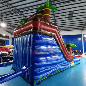 Equipo de juegos acuáticos inflables para patio trasero, tobogán acuático tropical con piscina, castillo inflable para niños, brincolín. - Product Image 5