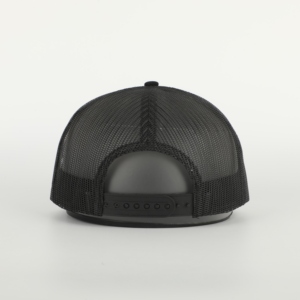 Casquette de sport structurée en coton noir à 7 panneaux de haute qualité avec logo personnalisé brodé et motif lettre courant - Product Image 5