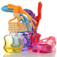 Vente en gros de flacons diffuseurs de parfum pour voiture en verre de 10 ml, multicolores et de formes variées, avec bouchon à vis