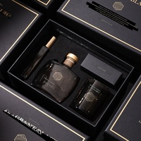 Coffret Cadeau d'Arômes Sans Flamme d'Inspiration Luxe, Diffuseurs à Bâtonnets en Pierre de Cristal, Accents Noirs Profonds et Dorés, Cadeaux Longue Durée