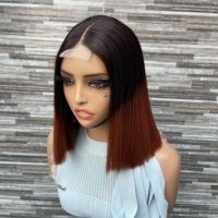 Perruques courtes YWhair 10 pouces SDD, bob, dentelle suisse transparente 2*6, cheveux brésiliens 12A lisses comme des baguettes, 100% cheveux humains pour femmes noires
