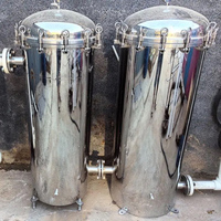Filter pemurni air penghilang bakteri wadah Filter baja tahan karat dilengkapi dengan kartrid Filter 10 mikron/tas