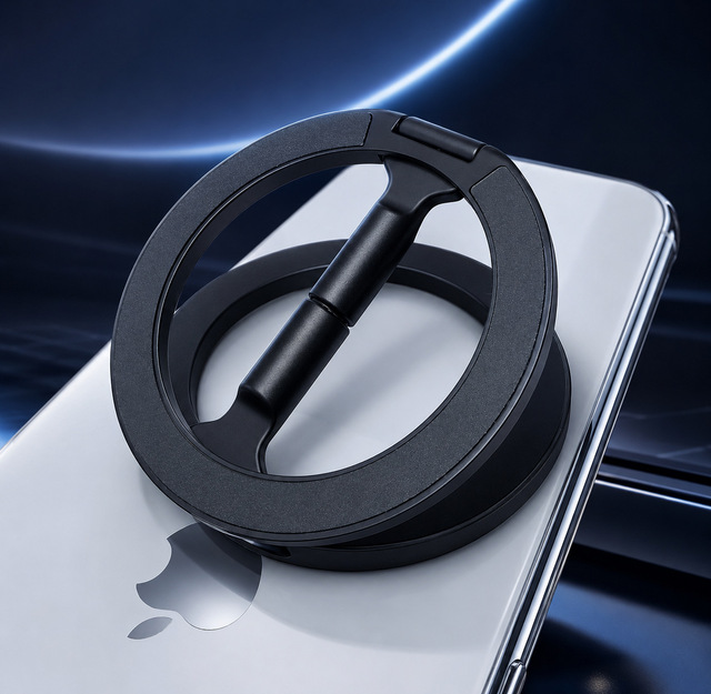 Custom Portable Slim Dual Sided Magnetic Phone Ring Stand 360 Rotating Foldable Phone Holder Grip for Smartphones Bulk Supply