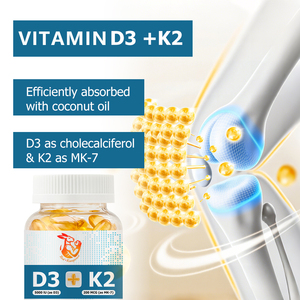 Complément alimentaire pour la santé osseuse, vitamine D3 K2 naturelle en gélules molles avec huile de coco biologique, favorise l'absorption du calcium, gélules molles - Product Image 5