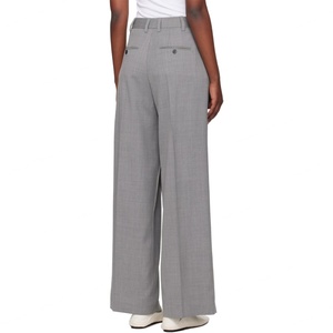 Nouvelle Tendance : Pantalon Plissé Gris Taille Haute en Laine Ample à Jambes Larges pour Femme – Idéal Bureau - Product Image 3