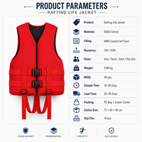 Gilet de sauvetage commercial 150N pour rafting en eaux vives, en Oxford 600D avec mousse NBR, pour kayak et sauvetage aquatique