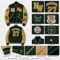 Blousons de baseball en laine et cuir avec patch brodé chenille personnalisé, style streetwear, blouson bomber universitaire, blouson varsity pour la vente en gros