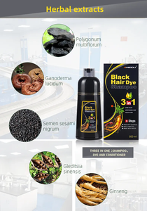 Shampoo colorant capillaire permanent sans ammoniaque 3 en 1 Herbal Cover Gray Meidu pour cheveux blancs à noirs - Product Image 5