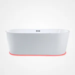 factory luxury bathtub led light acrylic free standing massage bath for the indoors