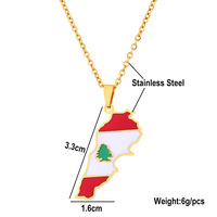Promotion : Collier pendentif imperméable en émail avec drapeau du Liban et pendentif arbre de cèdre, idéal pour un cadeau