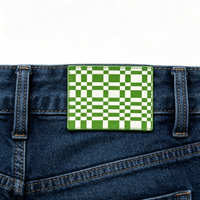 Étiquettes personnalisées rectangulaires en cuir PU, écologiques, sérigraphiées pour jeans et vêtements, accessoires de couture à coudre, vente en gros