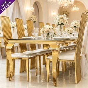 Silla de Comedor de Acero Inoxidable Dorada para Eventos y Bodas, Estilo Europeo, para Interiores y Exteriores - Product Image 1