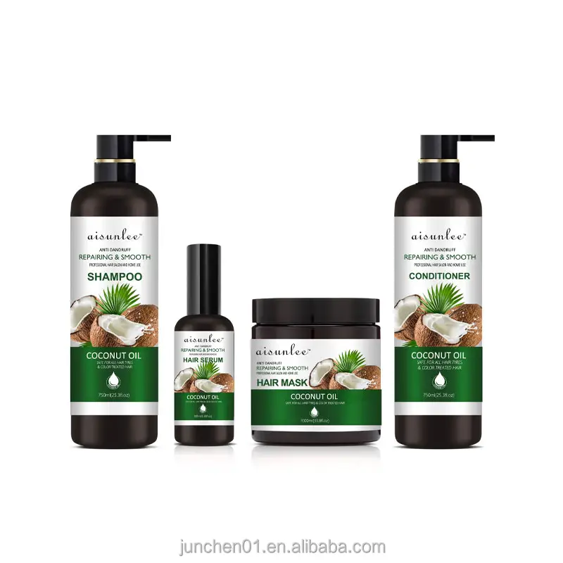 New Product 100% Coconut Milk And Aloe Smooth Moisturizing Anti-dandruff Hair Coconut Shampoo and conditioner set