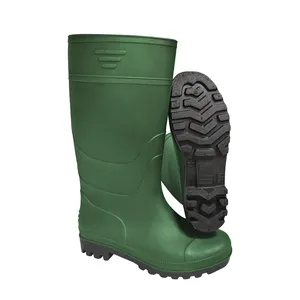 Sepatu bot hujan kaki taman, sepatu bot hujan tahan air bahan baja pabrik untuk pria wanita dewasa PVC Musim Dingin uniseks