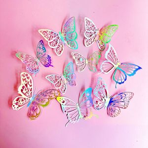 ของตกแต่งเค้กอะคริลิคผีเสื้อรูปทรงน้ำผึ้งและหวานๆ แบบสองด้าน สำหรับงานปาร์ตี้ - Product Image 1