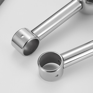 Stainless Steel Clothes Rod Flange Seat Round Head 25mm Wall Mounted Durable Minimalist Design - Product Image 3