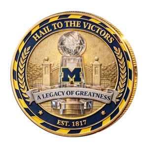Pièce commémorative de championnat de basketball 2026 des Wolverines de l'Université du Michigan, artisanat métallique, article sportif - Product Image 6