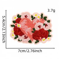 En stock, patch brodé à repasser pour les fêtes, cœur rose, dessin animé, Saint-Valentin, pour vêtements et accessoires