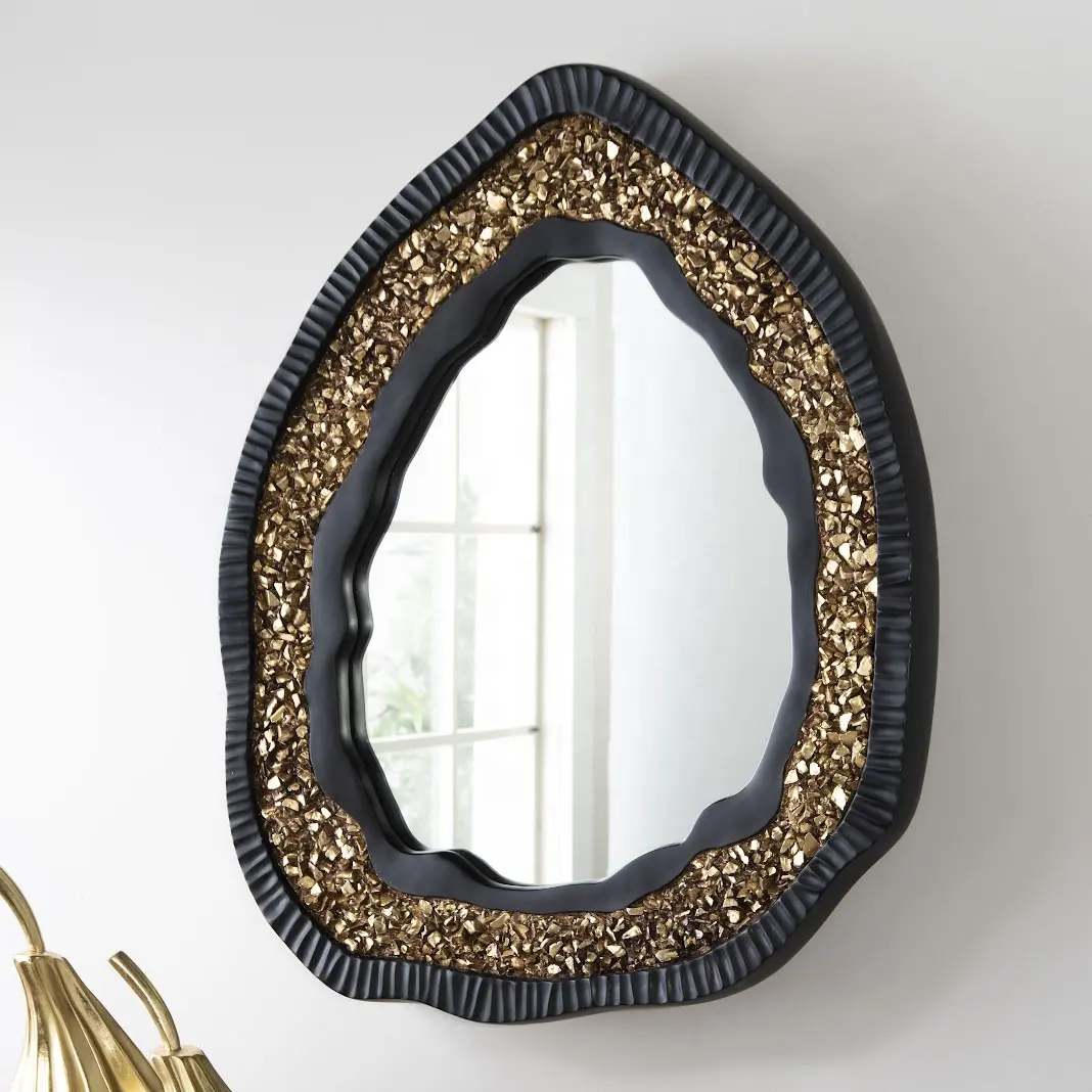 Contemporary Console Miroir Modern Metal Mirror Wall Decor Circle Mounted Wall Mirror Luxury For Living Room