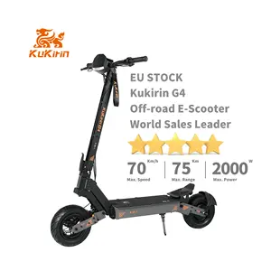 Kugoo Kukirin G4 23Ah 배터리 최대 속도 90 KM/H 12 인치 스쿠터 Kugoo Kirin G4 2400w 전기 스쿠터