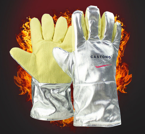 Guantes Resistentes al Calor <span class=keywords><strong>de</strong></span> Fieltro Para-aramida Aluminizado <span class=keywords><strong>de</strong></span> 500°C, Directo <span class=keywords><strong>de</strong></span> Fábrica, Premium para Producción <span class=keywords><strong>de</strong></span> <span class=keywords><strong>Acero</strong></span>, Personalizables - Product Image 1