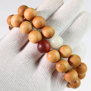 Cypress Wood <b>Bracelet</b> 12mm Round Beads Unisex Religious Ceremony Jewelry Collectible Handheld Prayer Beads - Product Image 2