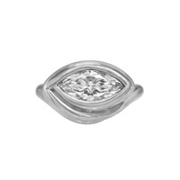Milskye Damen Klassischer Schmuck 18k Vergoldete 925 Silber Augen-Marquise Zirkon-Ringe für Frauen