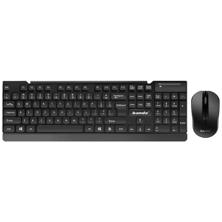 Keyboard dan Mouse nirkabel termurah, Set Keyboard dan Mouse Kombo ultra-tipis, Keyboard Mini optik Usb dan Mouse untuk PC hitam