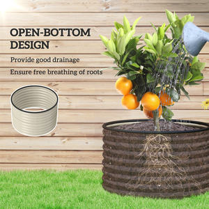 Jardinière galvanisée DB Garden, design moderne, circulaire, écologique, pour la plantation en jardin, petites et grandes tailles - Product Image 5