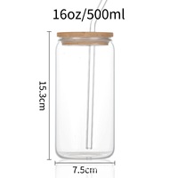 Vente en gros de tasses en verre de 16oz avec couvercles et pailles Offre Spéciale bouteilles d'eau en verre avec logo personnalisé pour le cadeau d'anniversaire de Noël des mamans