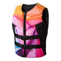 Gilet de sauvetage unisexe en mousse PVC néoprène, magnifique imprimé camouflage arc-en-ciel pour le surf et la natation, produit de vente en gros