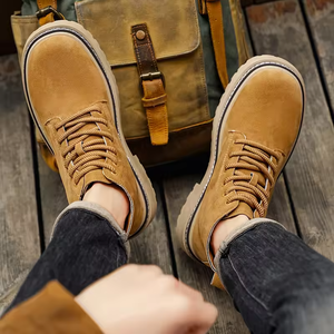 New Men's Hiking Boots Autumn Men's Boots Casual Outdoor Walking Shoes Non-Slip Outdoor Hiking Boots Fashion Leather <b>Sneakers</b> - Product Image 4