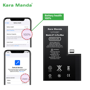 Batterie de remplacement OEM Kara Manda avec nouvelle puce TI, diagnostic de l'état de la batterie 100% visible pour iPhone 16 Pro Max - Product Image 2