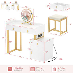 Moderno multifunzionale trucco vanità camera <span class=keywords><strong>da</strong></span> letto mobili specchio illuminato caratteristiche di stoccaggio per appartamenti <span class=keywords><strong>ingresso</strong></span> cassettone - Product Image 6