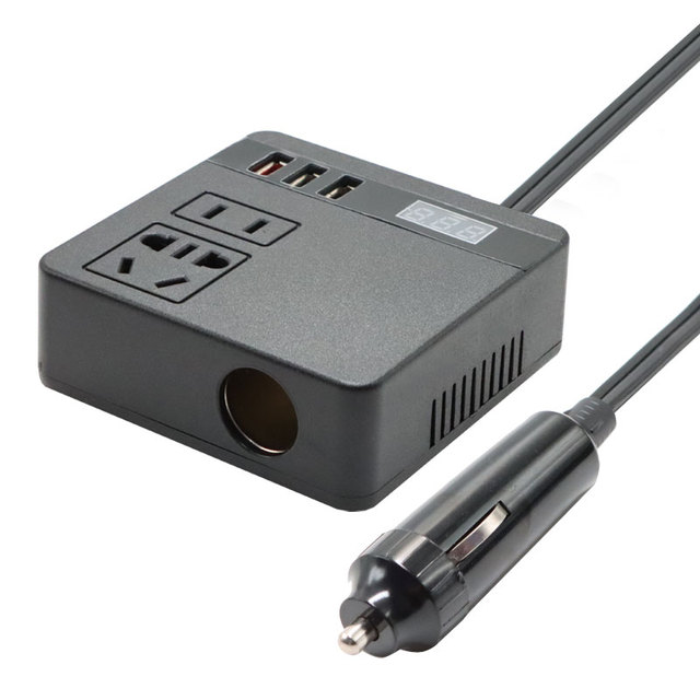 120W Car Inverter 12V 24V DC to 11V 220V AC Quick Charging QC 3.0 USB Charger Cigarette Lighter Power Supply Adapter