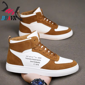 Zapatos para Hombre, Versión Coreana de las Zapatillas de Moda de Caña Alta, Blancas y Negras, Casuales, Deportivas, para Skateboard - Product Image 5