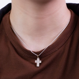 Messi Jewelry 10k <b>Gold</b> <b>Cross</b> Lab Diamond Pendant DEF Color Yellow <b>Gold</b> Fashion Jewelry Gift - Product Image 6