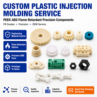 Fabricant de moulage par injection plastique sur mesure, composants industriels de précision en PEEK ABS ignifuge, service OEM