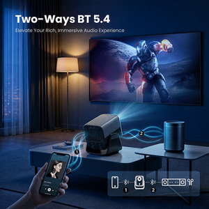 โปรเจคเตอร์อัจฉริยะ LCD X4 ความละเอียด 1080p ขนาดพกพา หน้าจอ 3.0 นิ้ว 4K 300 ลูเมน อัตราส่วนภาพ 1000:1 พร้อมระบบปรับภาพสี่เหลี่ยมคางหมูอัตโนมัติ หน่วยความจำ 2+16GB ขายดี - Product Image 4