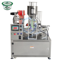 Machine de remplissage de scellage d'emballage de tasse en plastique de gelée de yaourt au beurre d'arachide à haute efficacité