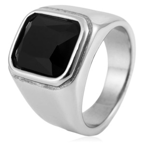 yunnique Men's Square Red Gemstone <b>Ring</b> <b>Titanium</b> Steel Bezel Setting Wedding Gift Jewelry FY280176 - Product Image 4