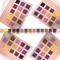 Palette de fard à paupières, maquillage personnalisé avec logo privé, 15 couleurs, haut pigment rose OEM
