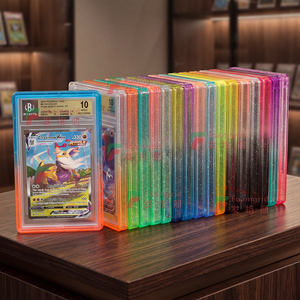 TPU Mixed Gradient Color Glitter Clear Back Panel Plate Graded <strong>Card</strong> Slab Bumper Guard B G S Slab <strong>Protector</strong> with Back Panel Plate - Product Image 3