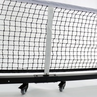 Filet de pickleball JH Pro avec roues, système de tension à manivelle, taille réglementaire de tournoi de 22 pieds, cadre robuste, terrain extérieur